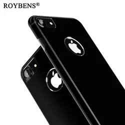 Роскошный струйный черный чехол для Apple iPhone 7 металлический чехол для iPhone 7 Plus ТПУ алюминиевый двухслойный гибридное зеркало глянцевая