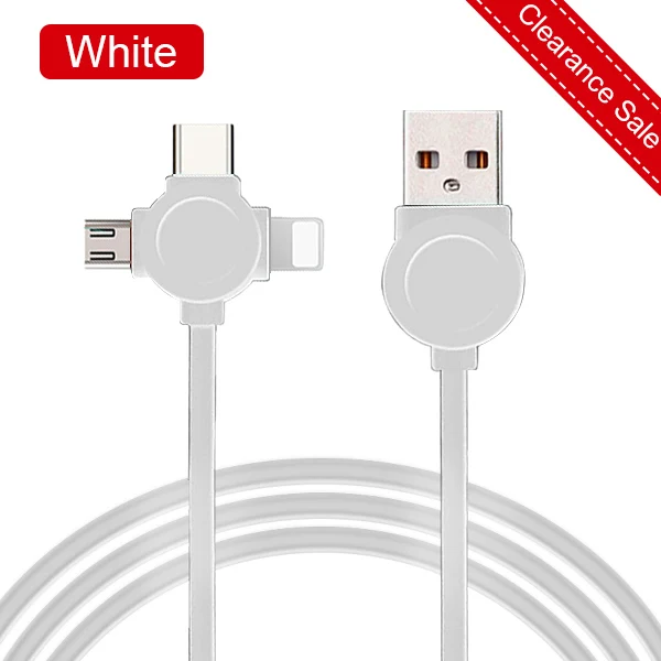 ACCEZZ TPE usb зарядный кабель освещение для iPhone X 8 Plus Micro usb type-C для Xiaomi huawei samsung 3 в 1 быстрая линия зарядного устройства - Цвет: Белый