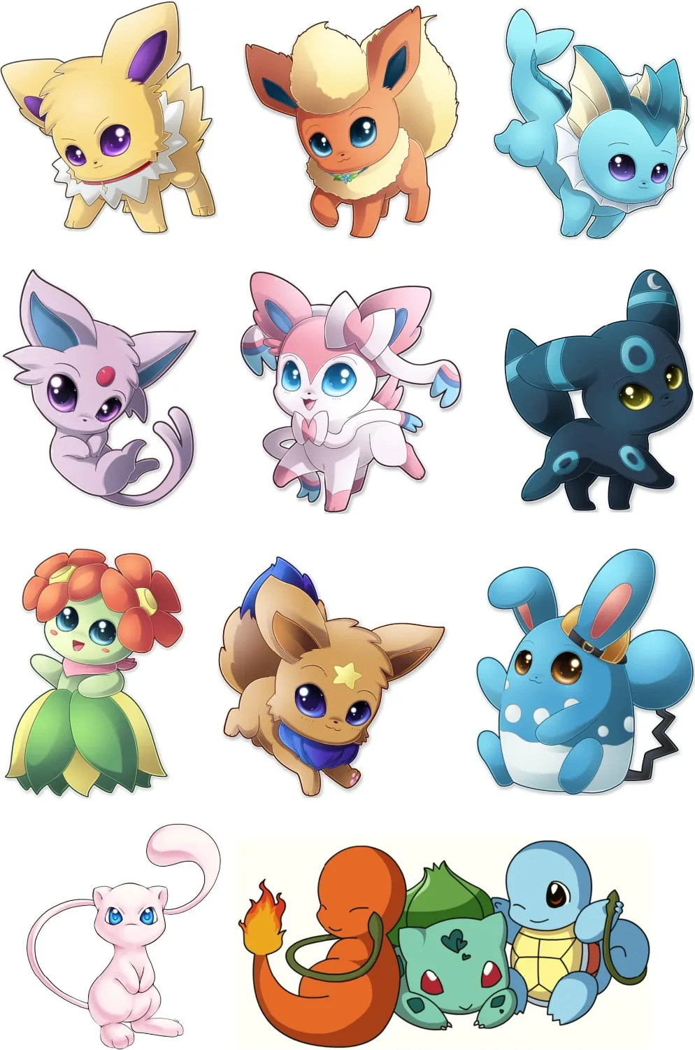 

Eevee Ibe Pokemon Stickers For Laptop Phone Luggage Bicycle Ornament Motorcycle Anime PVC Waterproof Sticker Fashion DIY