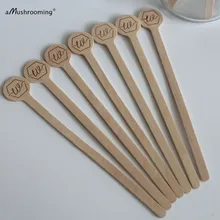 100 деревянные, на выбор палочки для напитков, свадебные мешалки на заказ, Коктейльная соломинка для помешивания, монограммовые палочки для размешивания, детский душ