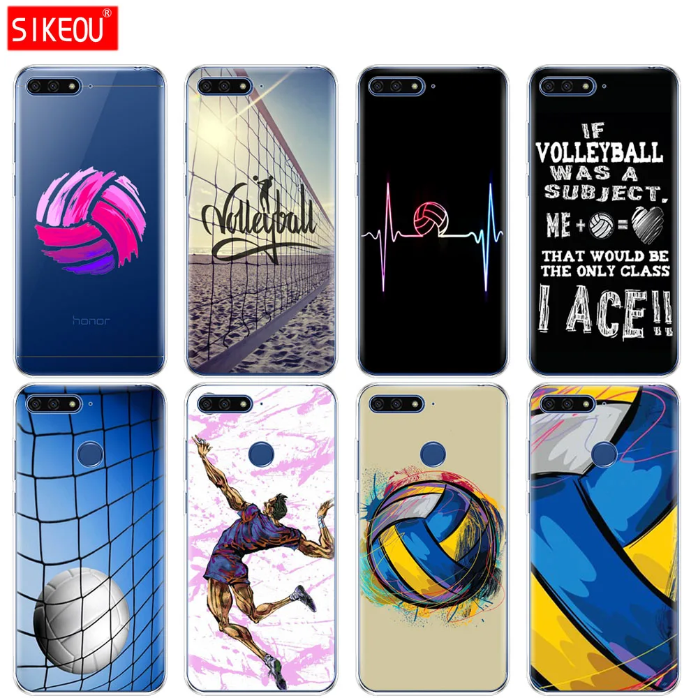 

Silicone Cover Phone Case For Huawei Honor 7A PRO 7C Y5 Y6 Y7 Y9 2017 2018 Prime Volleyball Sports