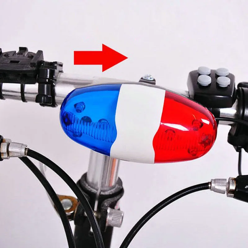 

Bicycle Accessories 6 LEDs 4 Tone Sounds Bicycles Bell Police Car Light Electronic Horn Siren for Kid's Bike Scooter AL YS-BUY