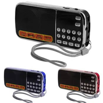 

OOTDTY Mini LCD Receiver Digital FM AM Radio Speaker USB Micro SD TF Card Mp3 Player