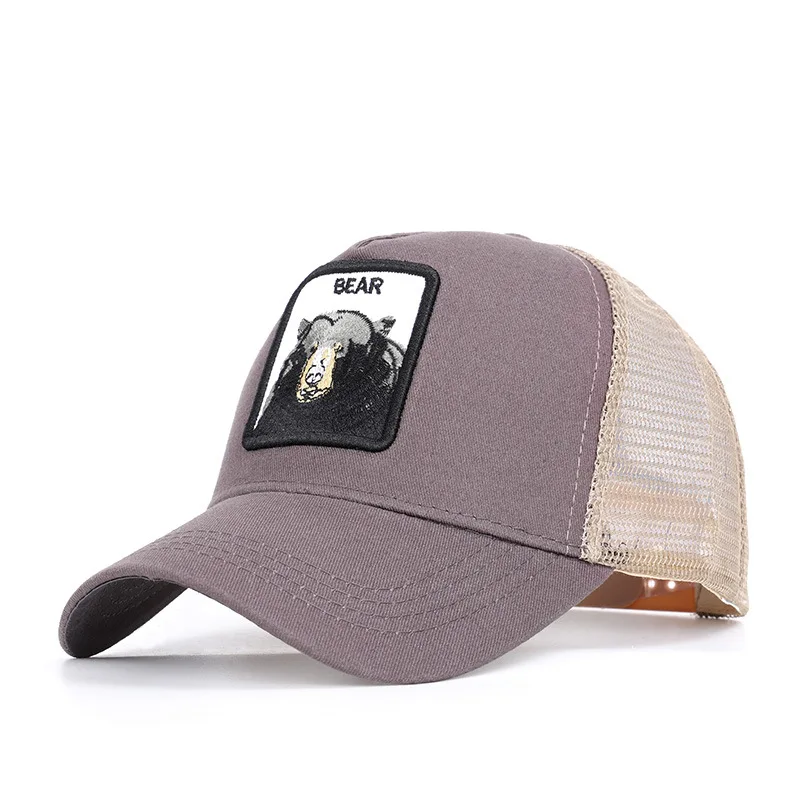 Baseball Cap Animal Embroidered Cotton Hat Headwear Outdoor Sports Wear with Adjustable Back Closure