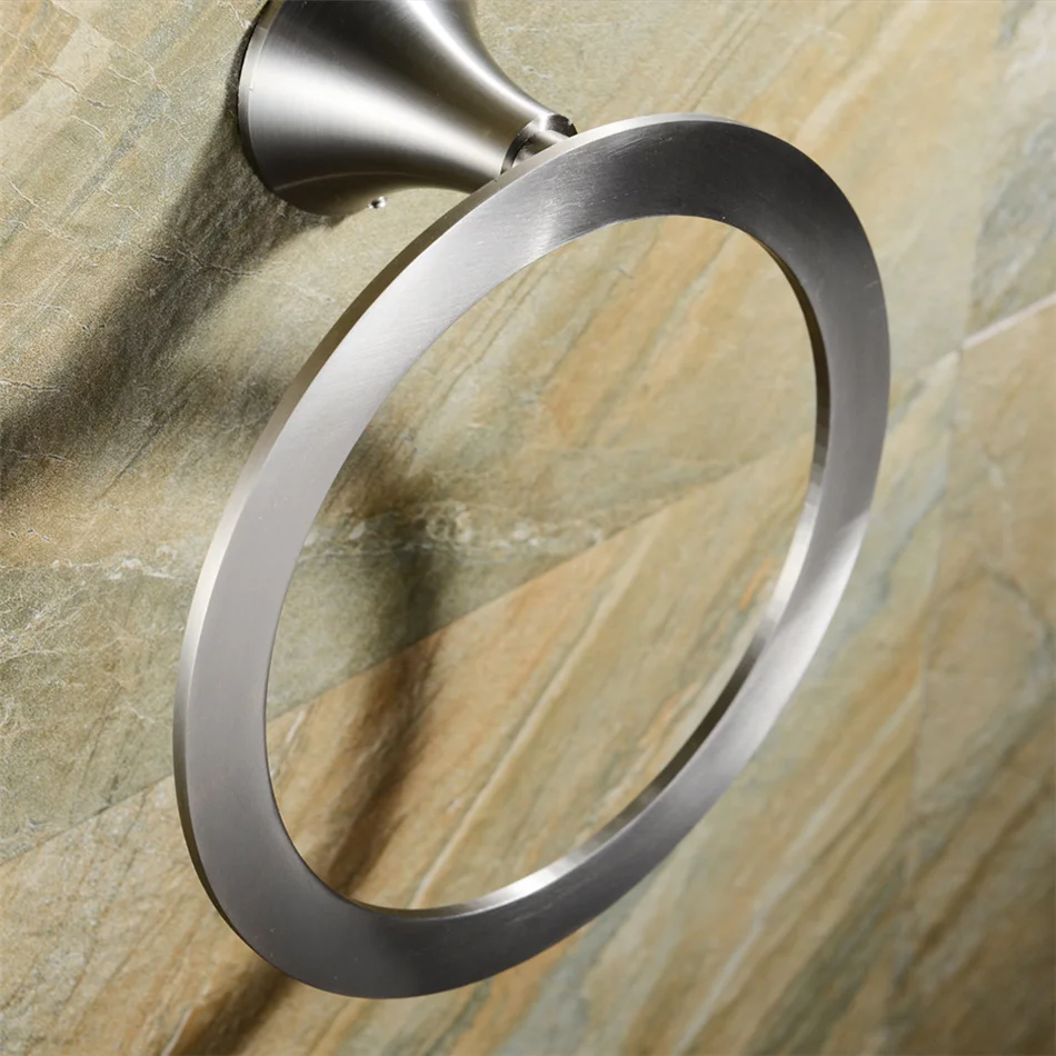 Leyden кольца для полотенец из нержавеющей стали Матовый никель настенный вешалка для одежды полотенцесушитель круглое полотенце кольцо аксессуары для ванной комнаты