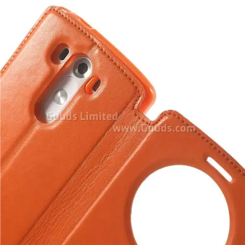 Roar Korea Noble Quick Circle Leather Flip Cover for LG G3 D850 D855 LS990 - Orange