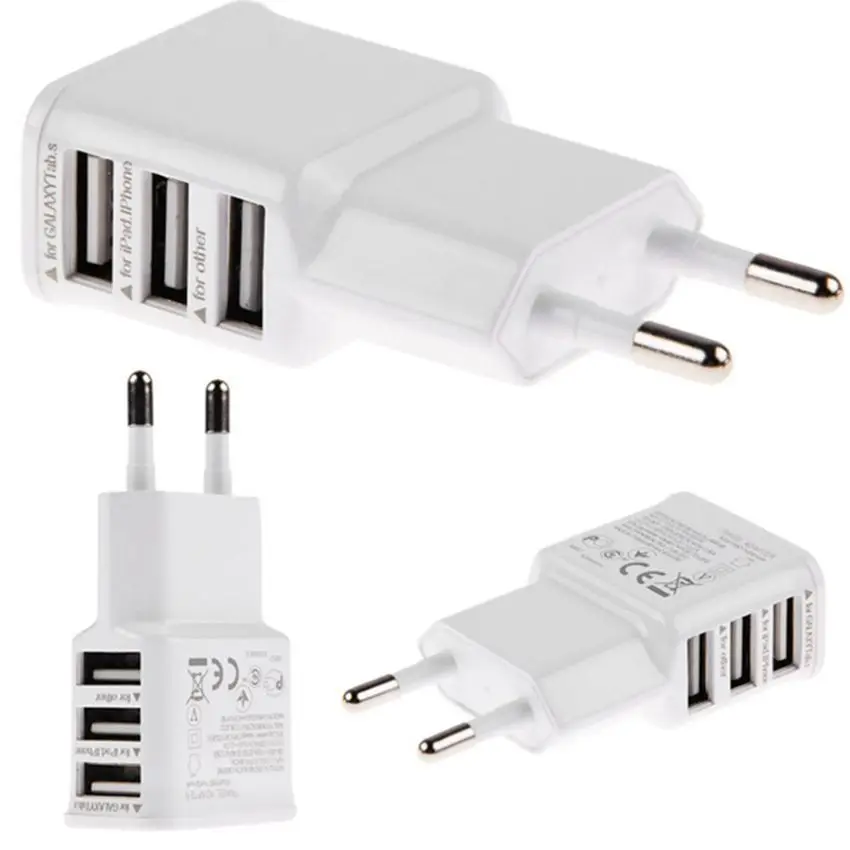 Зарядное устройство с 3 usb-портами для iPhone 6 6s 5 HTC Samsung galaxy s8 s7 s6 note 4 | Электроника