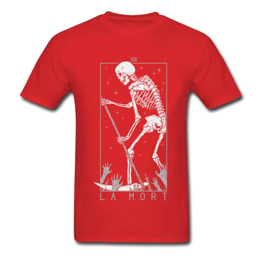 Prevalent La Mort Casual Short Sleeve Tshirts Summer/Autumn Round Collar 100% Cotton Tops Shirts for Male Tees Europe La Mort red