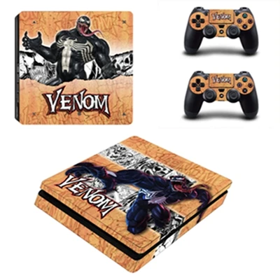 Горячая игра Venom наклейки кожного покрова для Playstation 4 PS4 Slim консоли и контроллеры виниловые наклейки Play Station 4 тонкий защитный чехол - Цвет: YSP4S-2845