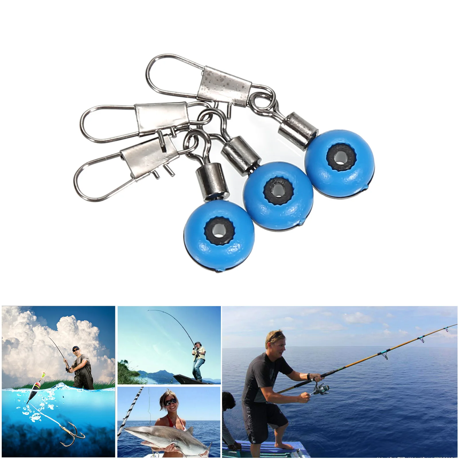 

Professional 50PCS HOT Stainless steel Pin swivel Fishing Accessories Connector Lure Clip rolling swivels sea fishing