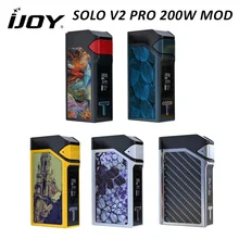 Оригинал ijoy соло v2 pro mod электронной сигареты vape 200 Вт box батареи ni/ti/ss контроля температуры fit ijoy эльф танк 18650 tc модов