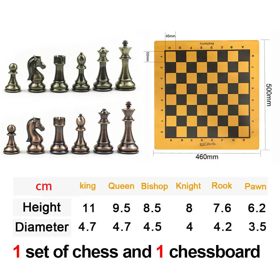 BSTFAMLY Шахматный набор кирсит Технология гальванического покрытия шахматы высокого класса высота короля 110 мм шахматы яркие шахматы кусок IA11 - Цвет: chess set and board