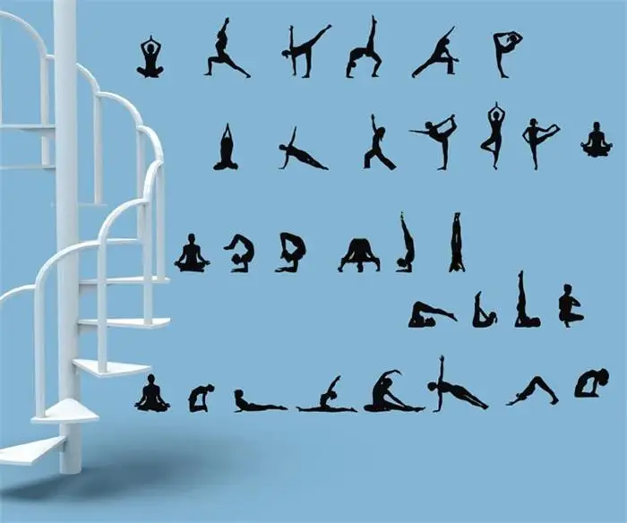 

Various Yoga Postures Decorative Wall Stickers Home Decoration Wallpaper For Living Room Artwork