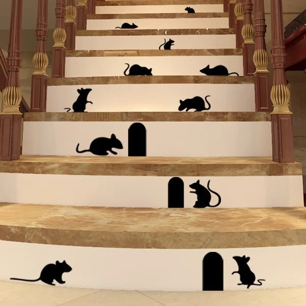 

Funny Love Mouse Hole Wall Stickers For Kids Rooms Wall decals vinyl Mural Art Home decoration Vintage Poster 35*57cm