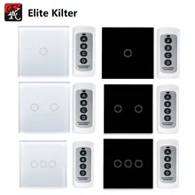 EU/UK Standard Waterproof Touch Switch Wall Light Switch Remote control Control Light Switch Touch Button 1/2/3 Gang 170V~240V