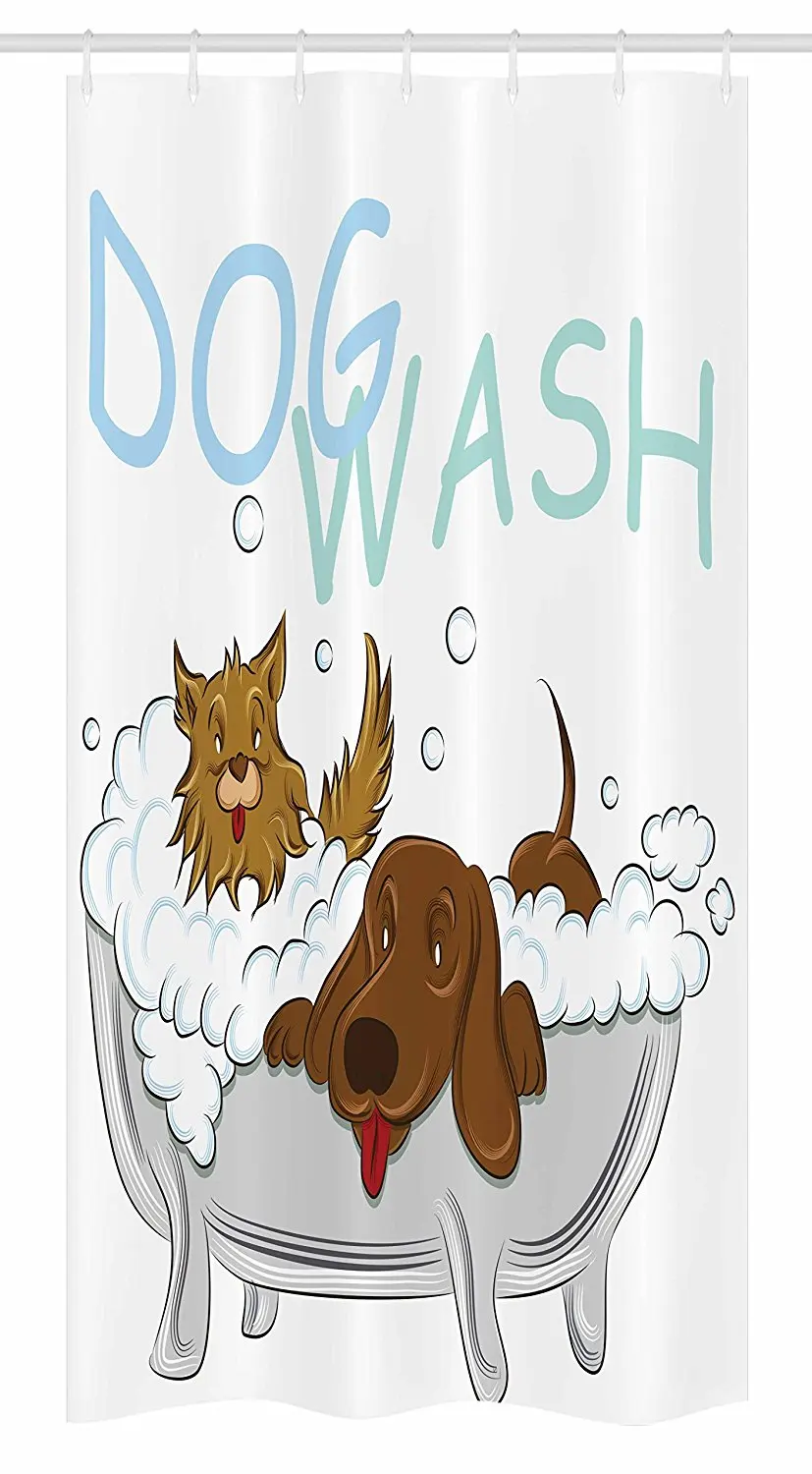 Buy Nursery Stall Shower Curtain Playful Dogs in a