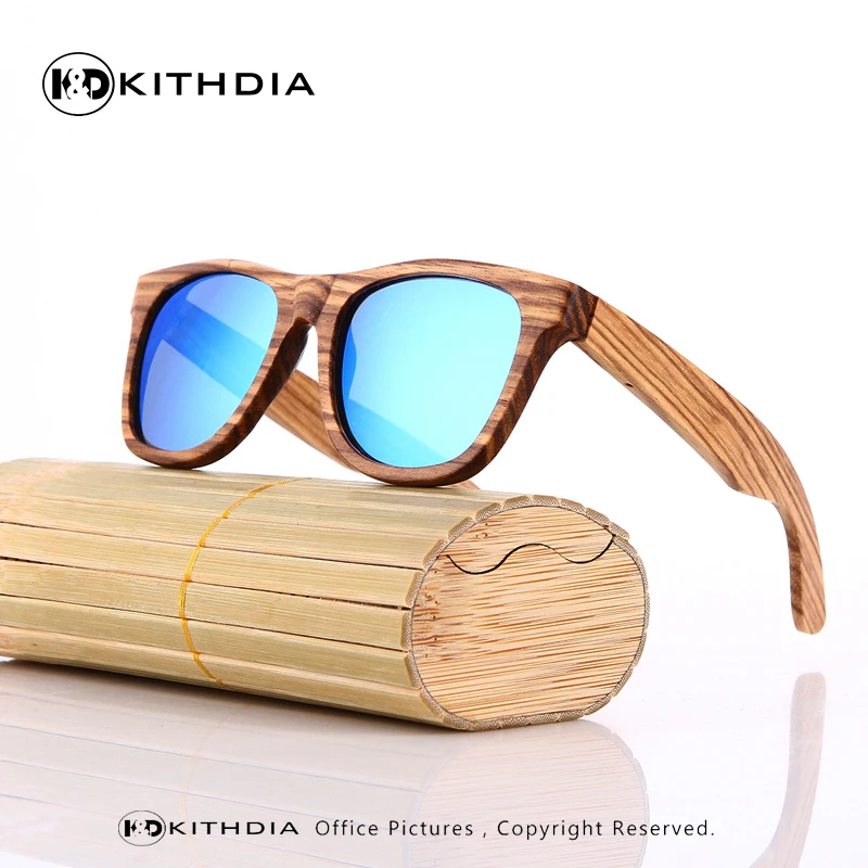 Мужские бамбуковые солнцезащитные очки Zebra Wood брендовые дизайнерские зеркальные