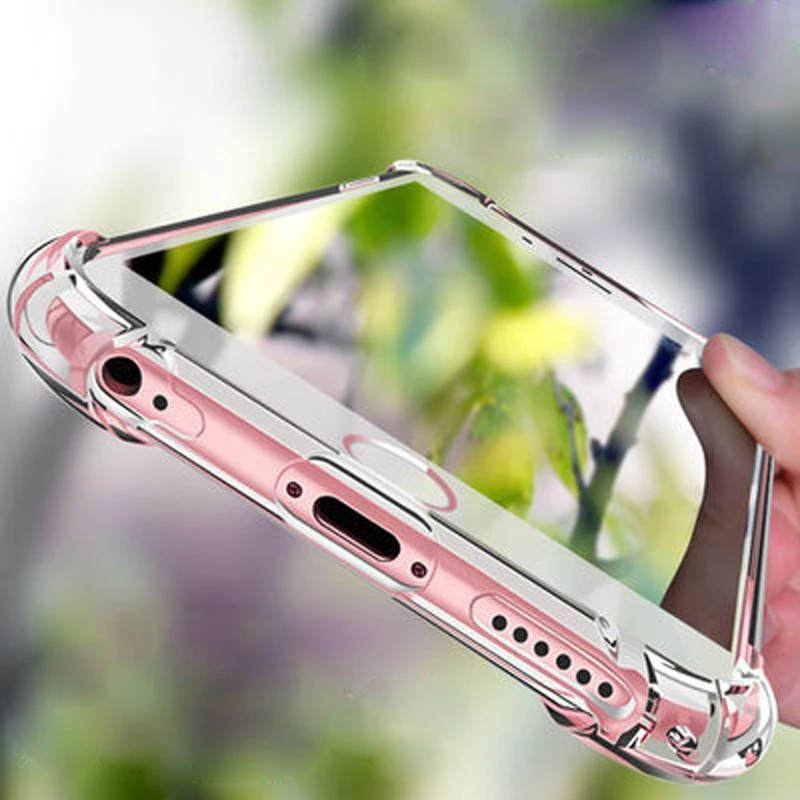 

cell phone case Protect Anti-knock TPU Silicone Case For iPhone 8 Plus 7 6 6S Plus Transparent Back Cover For iPhone 7 6 Plus