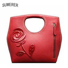 SUWERER, женские сумки из натуральной кожи для женщин, роскошные женские сумки, тисненые цветы, дизайнерские сумки-тоут, женские сумки известных брендов