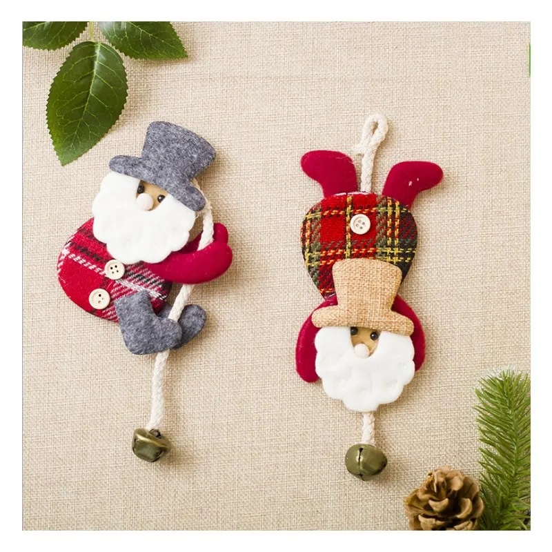 

2018 Christmas Decoration For Home Door Santa Snowman Grand Tree Christmas Gift Xmas wooden Ornament Pendant Navidad Natale