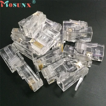 

Factory price MOSUNX 10PCS Cat5 Cat5e Network Connector rj45 Metal Cable Modular Antioxidan Gold-plated Plug TerminalsSept30