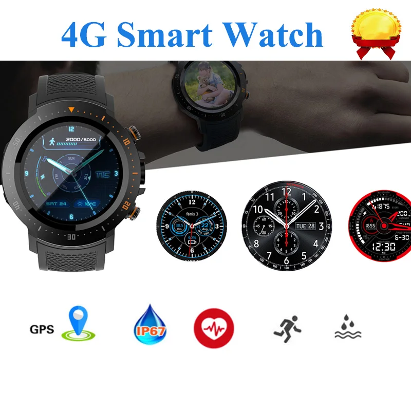 Смарт часы Android GPS WIFI микрофон пульсометр 1 39 дюймов пульт дистанционного
