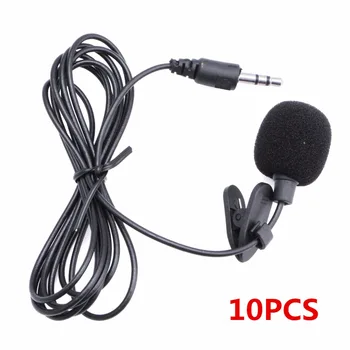 

10Pcs 3.5mm Clip On Mini Microphone Lapel Tie Hands Free Lavalier Mic For Laptop PC BK Wholesale Drop Shipping