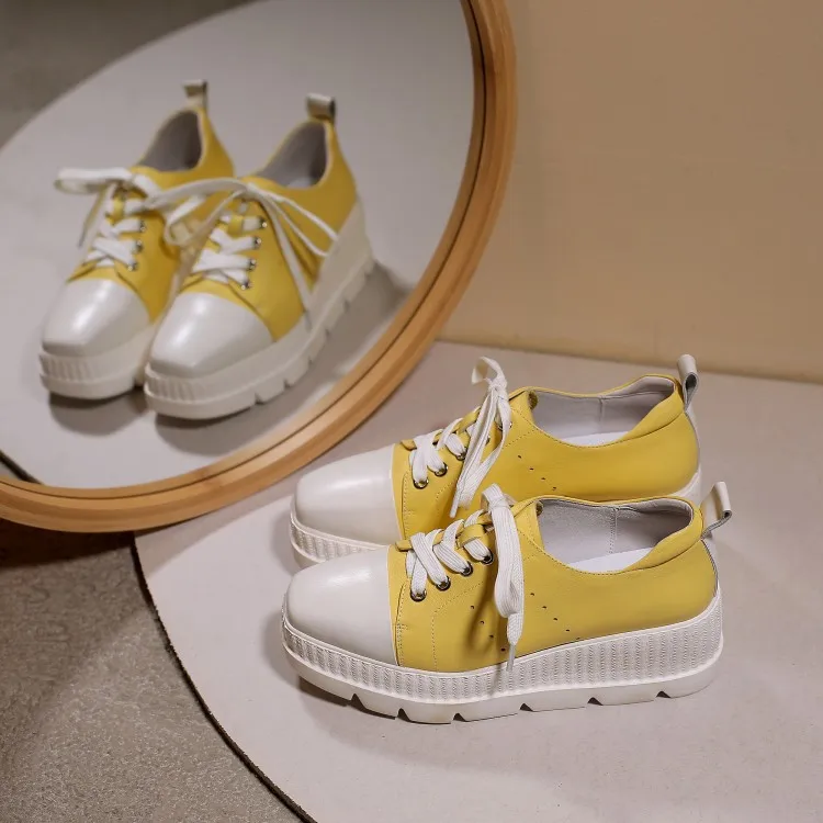 

GPOKHDS 2020 women fashion sneakers cow leather silver color autumn spring Vulcanize Shoes casual increasing wedges sneakers