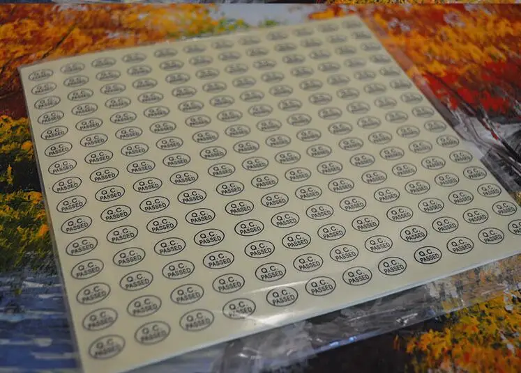 

2700pcs/lot Green/Gold Color Oval Coated Paper Warranty Label QC Adhesive Label Sticker Custom Label Sticker QC PASSED Stickers