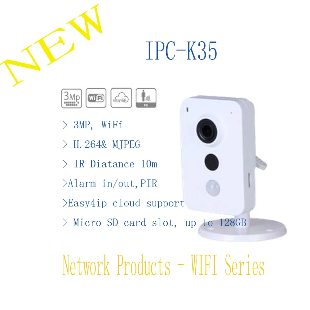 

In Stock Free Shipping DAHUA Security IP Camera WIFI Camera CCTV 3MP K Series Wi-Fi Network Camera Without Logo IPC-K35