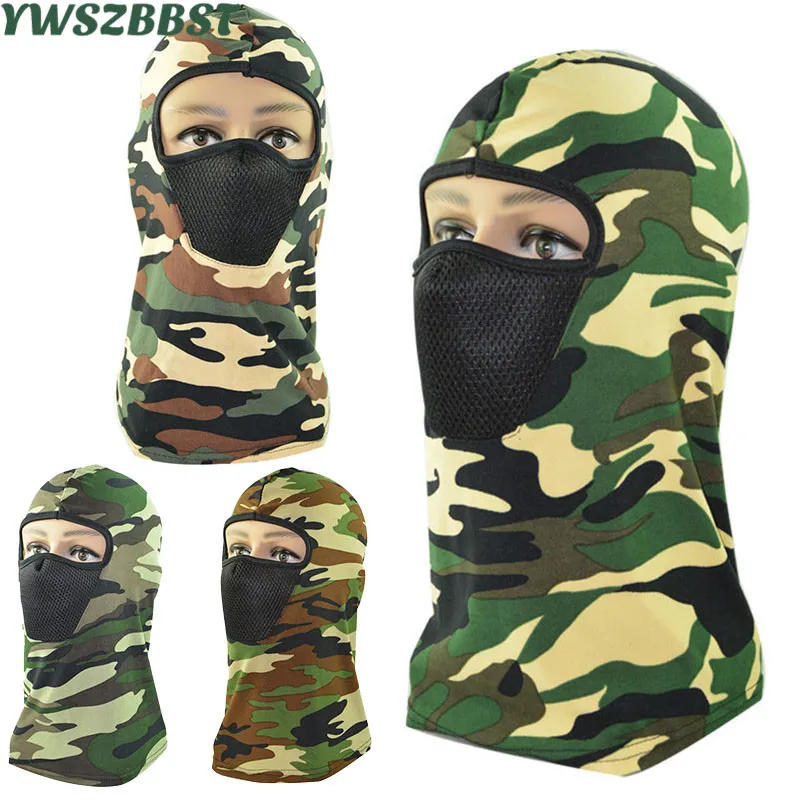 

New Camouflage Men Beanies Women Riding Mask Dustproof Masked Cap Autumn Winter Outdoor Women Knitted Hooded Hat Scarf