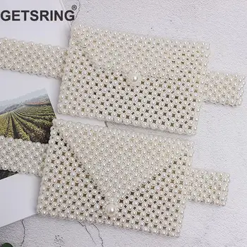 

GETSRING Women Bag Women Waist Bag Fanny Pack For Women White Vintage Fashion Pearl Womens Fanny Pack 2019 New Leisure Belt Bags