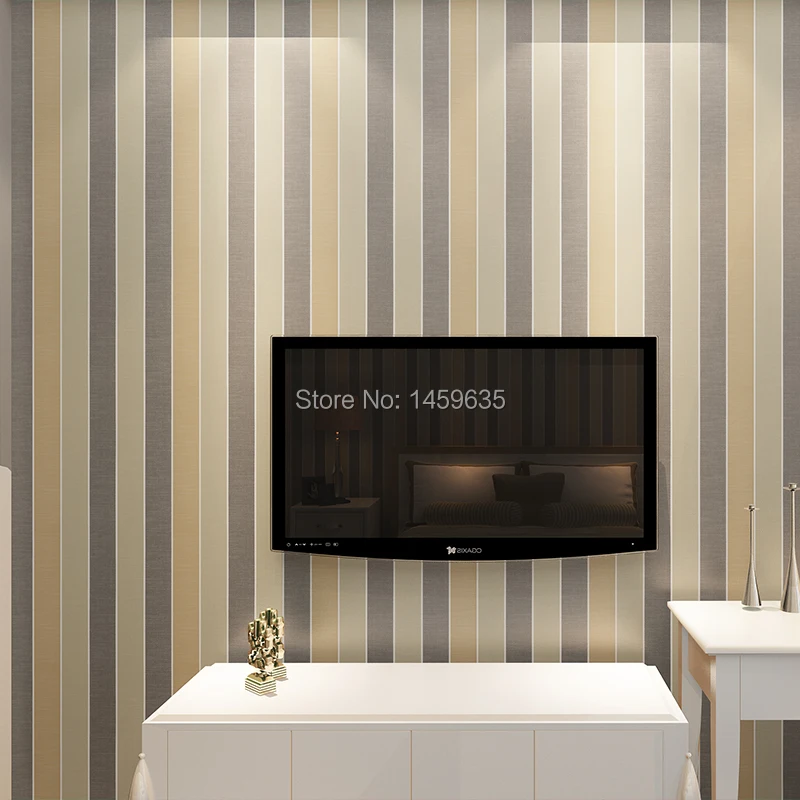 

2015 new non-woven wallpaper Mediterranean blue vertical stripes of color modern bedroom living room wallpaper background