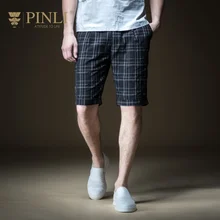 Пляжные шорты, Лидер продаж, повседневные хлопковые бермуды Pinli, новые летние мужские прямые брюки, шорты в клетку, B192617562