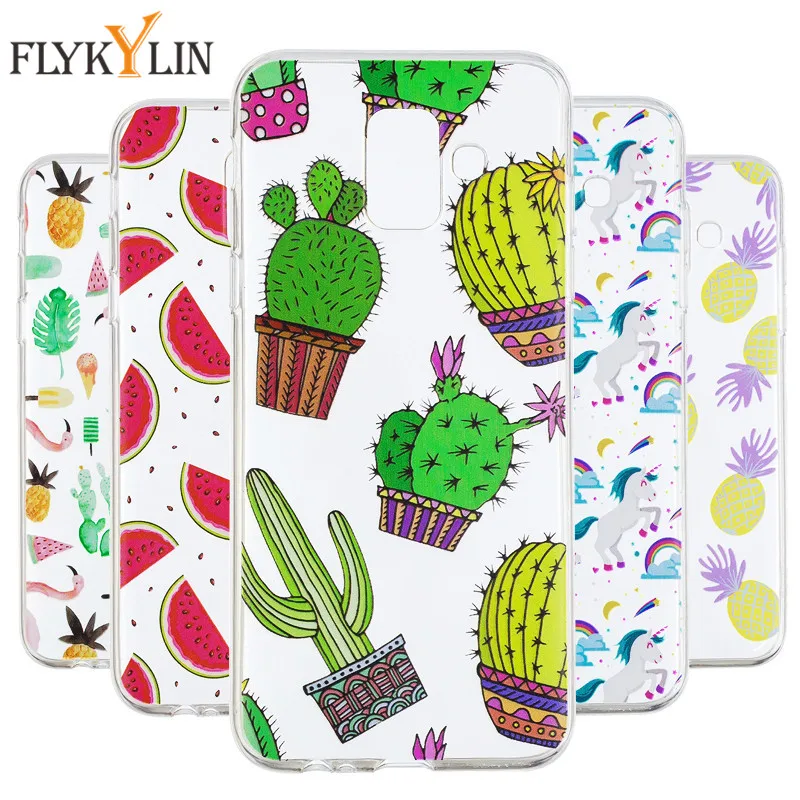 Мягкий чехол из ТПУ с принтом &quotна Fundas samsung Galaxy A6 2018 Coque Примечание плюс