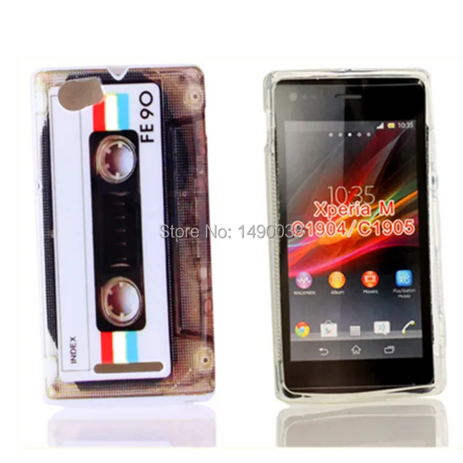 

Retro Cassette Silicon Sexy Leopard Zebra Pattern Flower Heart Style Soft Cover Case For Sony Xperia M C1905 Free