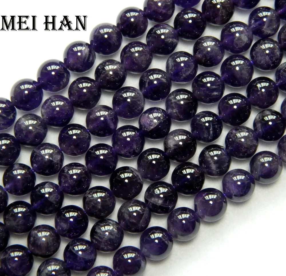 Натуральный 6,8, 10, 11,8-12 мм аметистт Фиолетовый кварц Гладкий Круглый бисер для ювелирного дизайна модный камень DIY браслет ожерелье