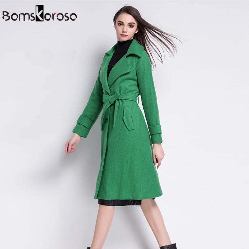 Et Feminino Femmes Chaud Outwear Laine Green Manteaux 2018 Mélanges red Épaissir Nouveau Casaco D'hiver Manteau Vestes Femle violet Mince Longue AOaqw8tz