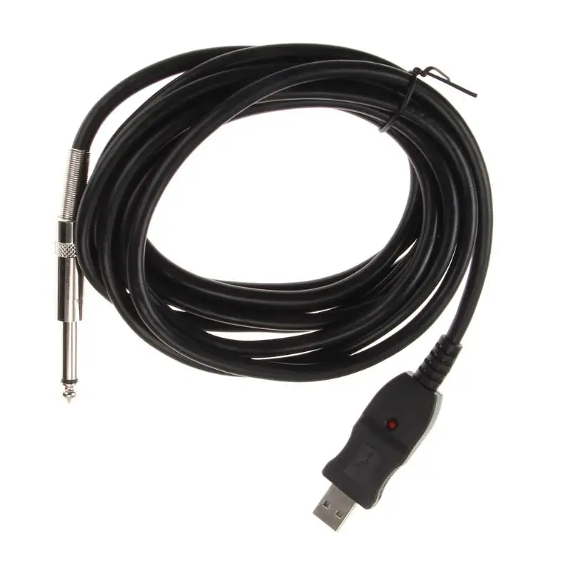 Гитарный бас 1/4 6,3 мм к USB интерфейсному соединению ПК инструментальный кабель аудио адаптер конвертер USB гитарный кабель 3 м Z70