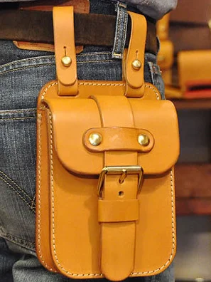 Handmade leather bag drawing messenger brown DIY paper pattern BXK-01 pocket | Дом и сад