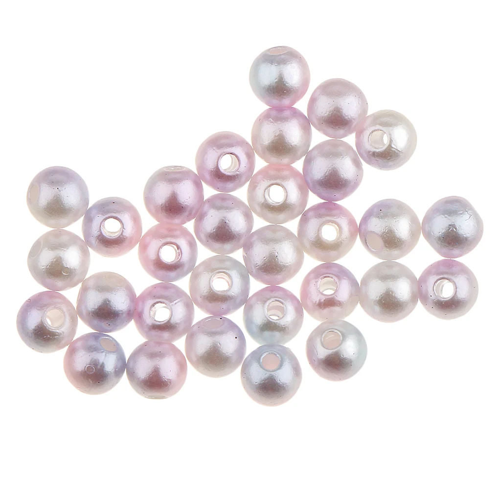 200Pcs 6mm Colored Imitation Pearl ABS Plastic DIY Findings Loose Beads for Jewelry Making Handcrafts