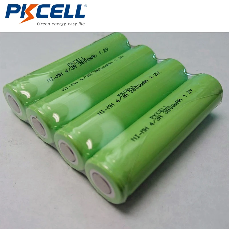 

4Pcs PKCELL NiMH Rechargeable Battery 4/3A 17670 18670 3800mAh 1.2V Medical Device Processing Battery Pack
