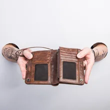Ruil мужской кошелек высшего качества английский Ретро стиль ручная работа из козьей кожи на Молнии Сумочка Портмоне поясная сумка