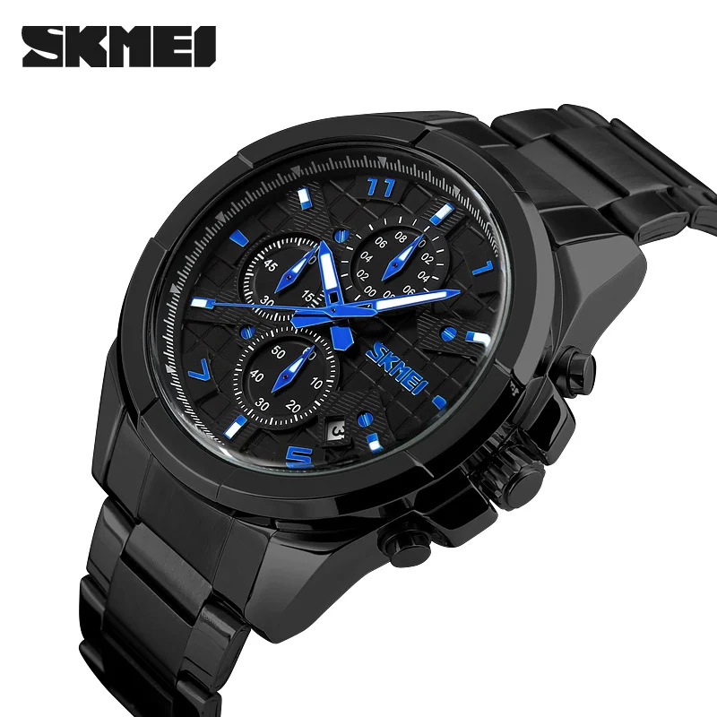 Для мужчин SKMEI Элитный бренд аналоговые кварцевые часы человек 5ATM водостойкие модные повседневное спортивные часы для мужчин