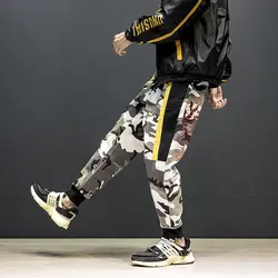 2018 Новый Для Мужчин's Повседневное Camo брюки Демисезонный Хлопок Drawstring военные брюки-карго мужской кардиган брюки