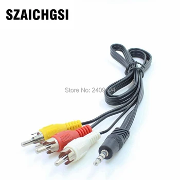 

SZAICHGSI New 3.5mm Jack to 3 RCA Adapter Cable Audio Video AV Length 80cm Wholesale 500pcs