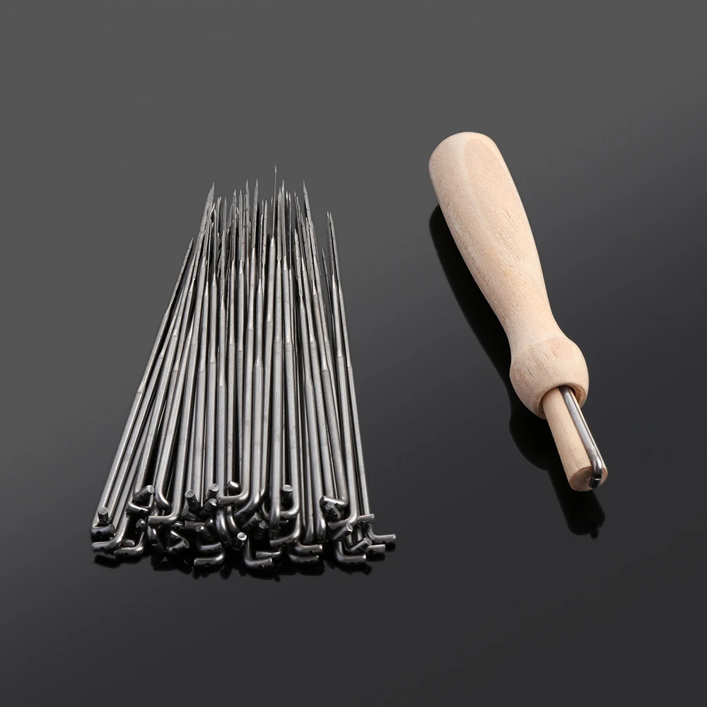 

60 Pcs New Useful Practical Felting Needles Pin Tools Of Felt Of Wool Pins + Wooden Handle Sewing Tools