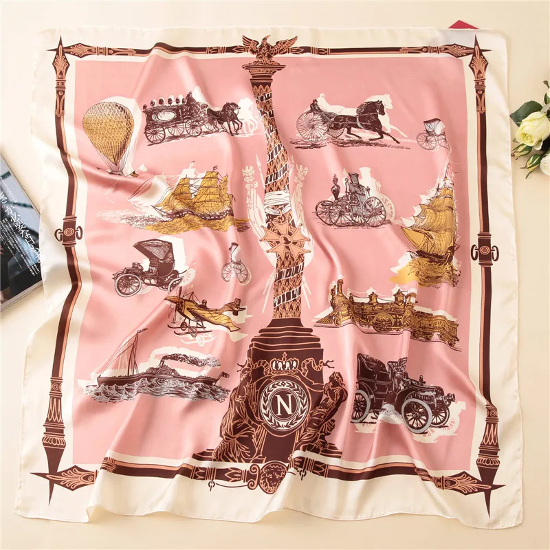 New Square Scarf Women Fashion Silk Scarves and Wrap Ladies Retro Spring Summer Print Office Hair Neck foulard 90cm*90cm New Square Scarf Women Fashion Silk Scarves and Wrap Ladies Retro Spring Summer Print Office Hair Neck foulard 90cm*90cm
