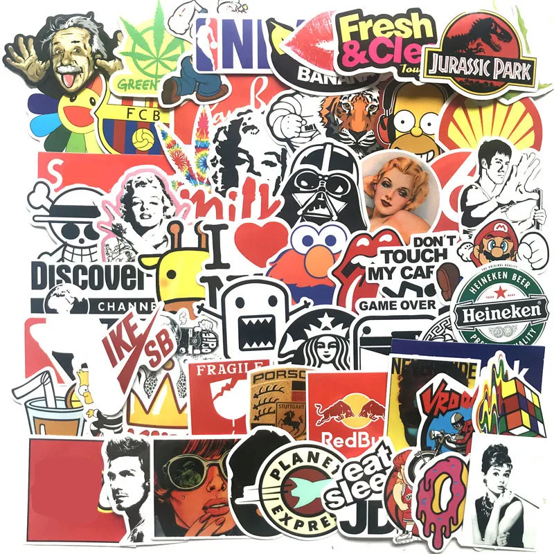 60 pcs Mixed Cartoon Toy Stickers for Car Styling Bike Motorcycle good joy Laptop Travel Luggage Cool Funny Sticker Bomb Decals