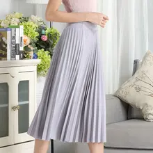 Плиссированная юбка, ручная работа, Корейская, высокая талия, тонкая, длинная, плиссированная, юбка, женская, для колледжа, волна
